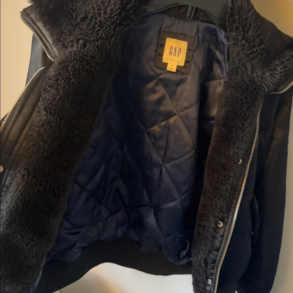 Gap Shiny Black Bomber Jacket - image 6